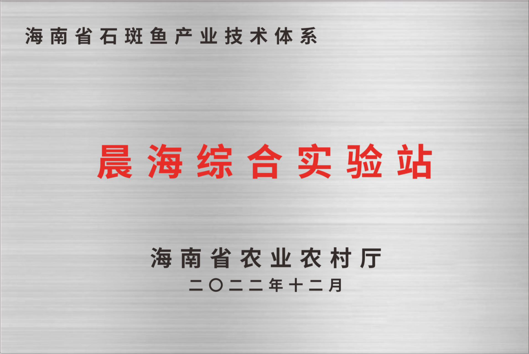 海南省石斑魚現代農業產業技術體系（晨海）綜合試驗站正式掛牌運行！